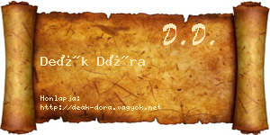 Deák Dóra névjegykártya